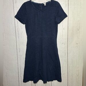 J. Crew Ponte Cotton Knit Fit-N-Flare Swing Dress-Navy Size 6